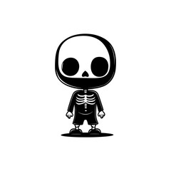 Chibi Skeleton Vector Silhouette