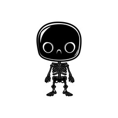 Chibi Skeleton Vector Silhouette