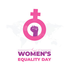 Obraz premium Women's Equality Day. August 26. Holiday concept. Template for background, banner, card, poster with text inscription. Vector EPS10 illustration. 