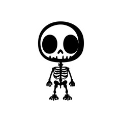 Chibi Skeleton Vector Silhouette