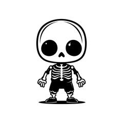 Chibi Skeleton Vector Silhouette