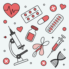 Medical illustration healthcare science and wellness vector graphics