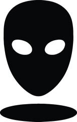 Silhouette Alien head with platform black and white vector Illustrator