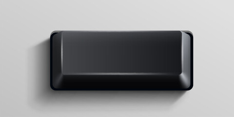 Black computer key on white background. Vector illustration