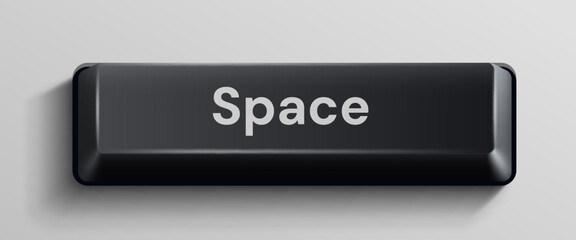 Black computer space key on white background. Vector illustration