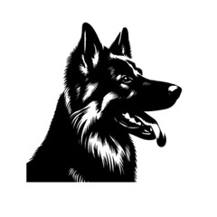 Valiant German Shepherd Dog No 11 Vector Illustration