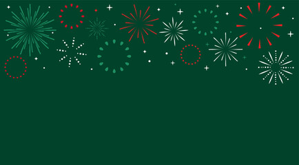 Happy Independence day of Mexico. Template with fireworks and copy space on dark blue Background for Banner, Card. Vector illustration.