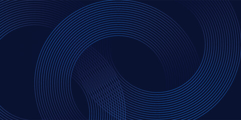 abstract dark background with glowing lines circles. geometric modern design blue vector eps10
