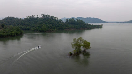 Landscape in Nui Coc lake, Thai Nguyen, Vietnam. The famous park in Thai Nguyen, Vietnam