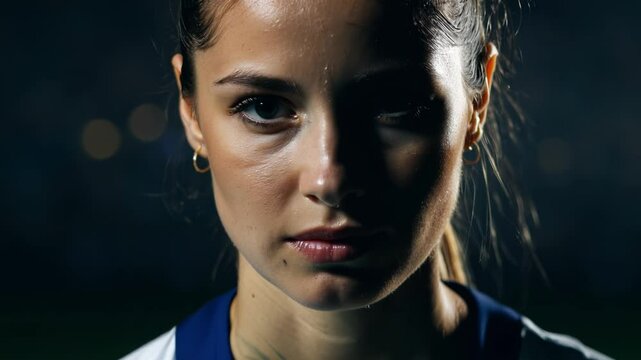Soccer player portrait showing different facial expressions