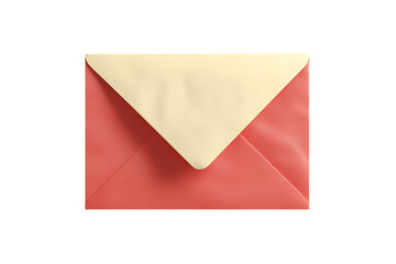 A coral pink envelope with a cream colored liner.  Perfect for stationery, mail, or messaging concepts.