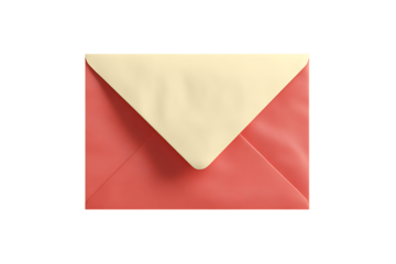 A coral pink envelope with a cream colored liner. Perfect for stationery, mail, or messaging concepts.