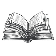 Creative Book Cartoon Vector and Illustration in Black and White