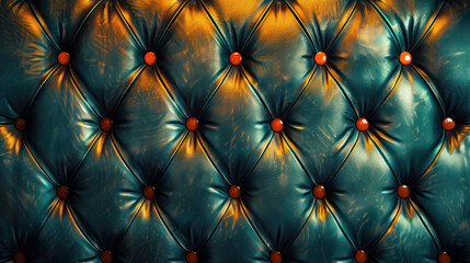 Fototapeta premium Textured Upholstery with Tufted Design and Colorful Buttons for Stylish Interior Decor Inspiration