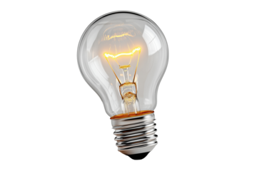 Glowing incandescent light bulbs PNG with a transparent background

