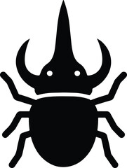 Silhouette rhinoceros beetle icon insect bug vector Illustrator