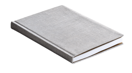 A lightweight canvas notebook cover, white background --ar 16:9