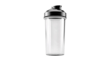 A minimalist plastic shaker bottle, white background --ar 16:9