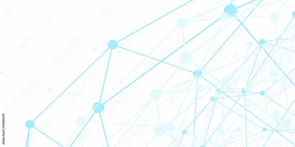 Poster geometric abstract background with connected line and dots. big data complex with compounds. science