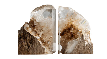 A natural acrylic bookend, white background --ar 16:9