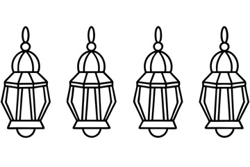 Christmas Lantern Collection Minimal Line Art Set
