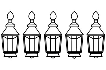 Christmas Lantern Collection Minimal Line Art Set
