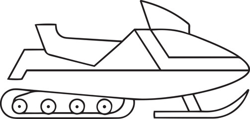 Modern and Clean Vehicle Editable Line Art Vector Icons, Vector illustration of stylish snowmobile line art transport logo or icon, creative snowmobile line vector icon illustration