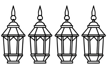 Christmas Lantern Collection Minimal Line Art Set