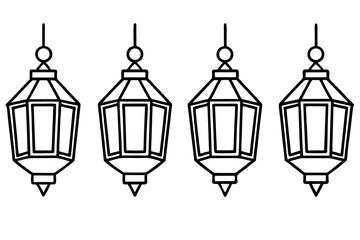 Christmas Lantern Collection Minimal Line Art Set