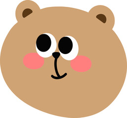 cute brown bear character 