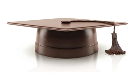 Brown graduation cap with tassel showcasing academic achievement and celebration, suitable for educational themes and graduation events