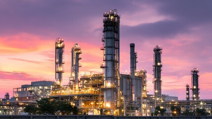 Fototapeta premium oil refinery at twilight