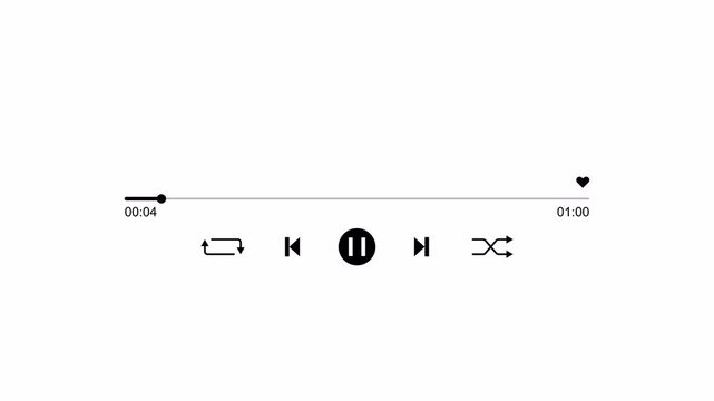 Music player overlay template animation perfect for social media, content creator, music production, etc. 4K video transparent background - Powered by Adobe