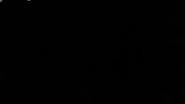 Clip starting cookie, candy and stick border sliding up on black backdrop, revealing empty center
