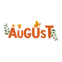 Hello August. Welcome august vector. August with summer vibes vector.