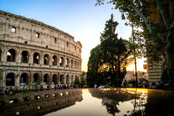 Colosseo at the evening light in Rome