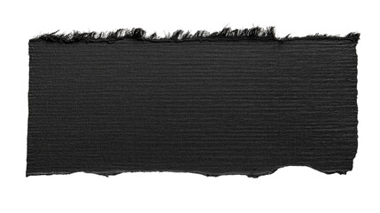 Abstract black textured paper tear isolated on white background