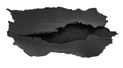  dark abstract cut out with rugged edges isolated on white background