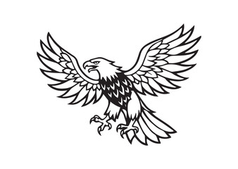 Fototapeta premium Bald eagle Silhouette, eagle Vector, eagle Icon Illustration