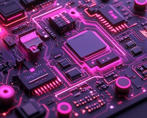 An abstract and detailed image of a futuristic circuit board design