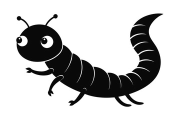 Adorable cartoon worm illustration with unique shape and playful pose perfect for childrens designs