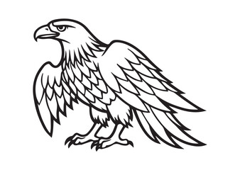 Fototapeta premium Bald eagle Silhouette, eagle Vector, eagle Icon Illustration