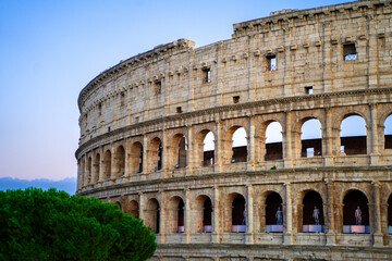 Colosseo at the evening light in Rome