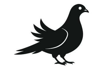 Obraz premium Minimalist silhouette of a dove bird with a simple graphic style suitable for logo design
