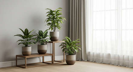 Fototapeta premium modern living room with plant