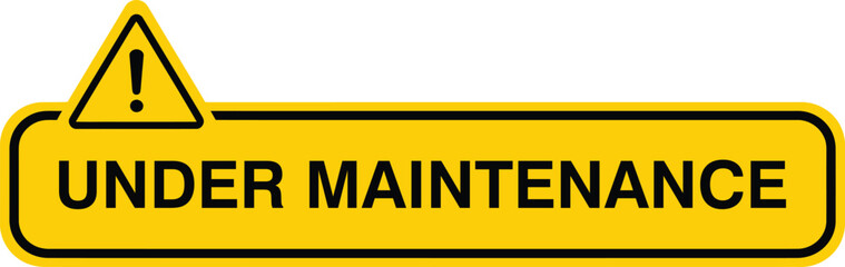 Yellow "UNDER MAINTENANCE" Warning Sign - AI Generative
