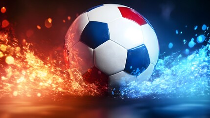 Fototapeta premium Fiery Soccer Ball Dynamic Action Shot
