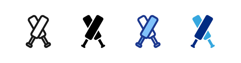 Cricket bats icons set.eps