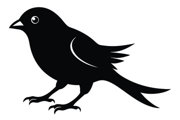 Fototapeta premium Simple silhouette of a black bird with transparent background suitable for various creative projects