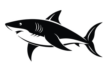 Obraz premium Striking black and white shark illustration with transparency for diverse design applications